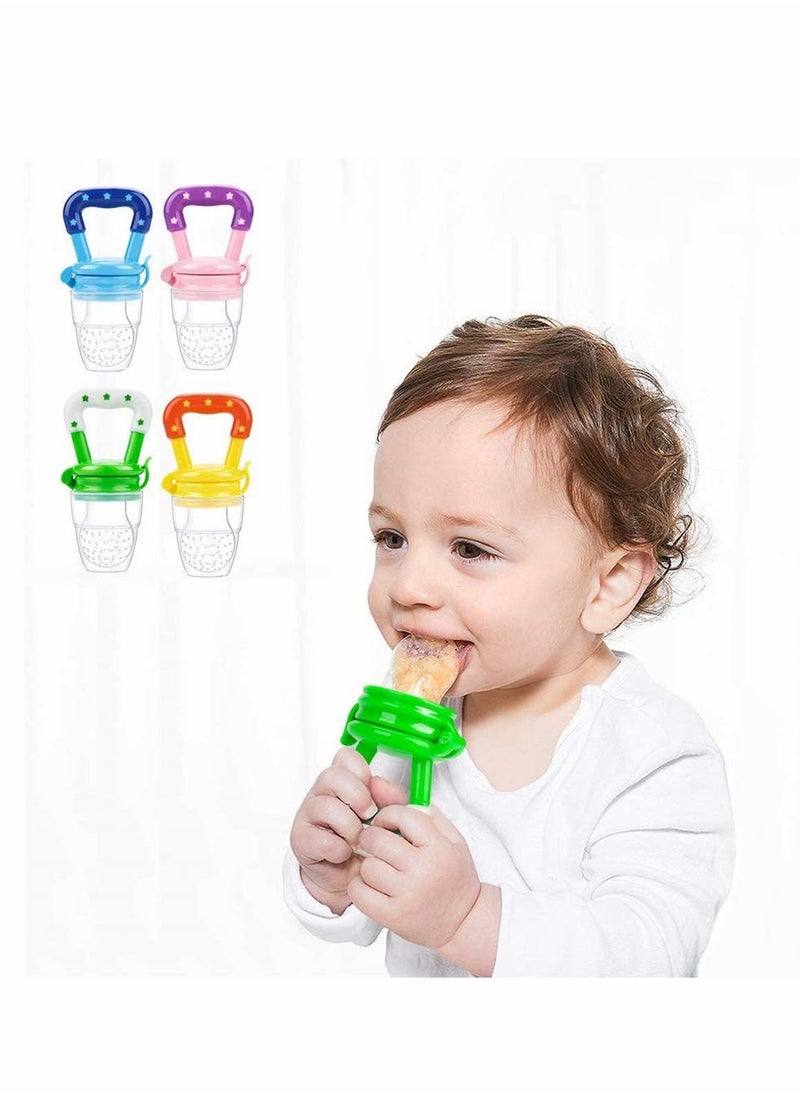 Baby Fruit Feeder Baby Food Feeder Fruit Feeder 4 Pack Infant Teething Toy Teether Pacifier Feeder Baby