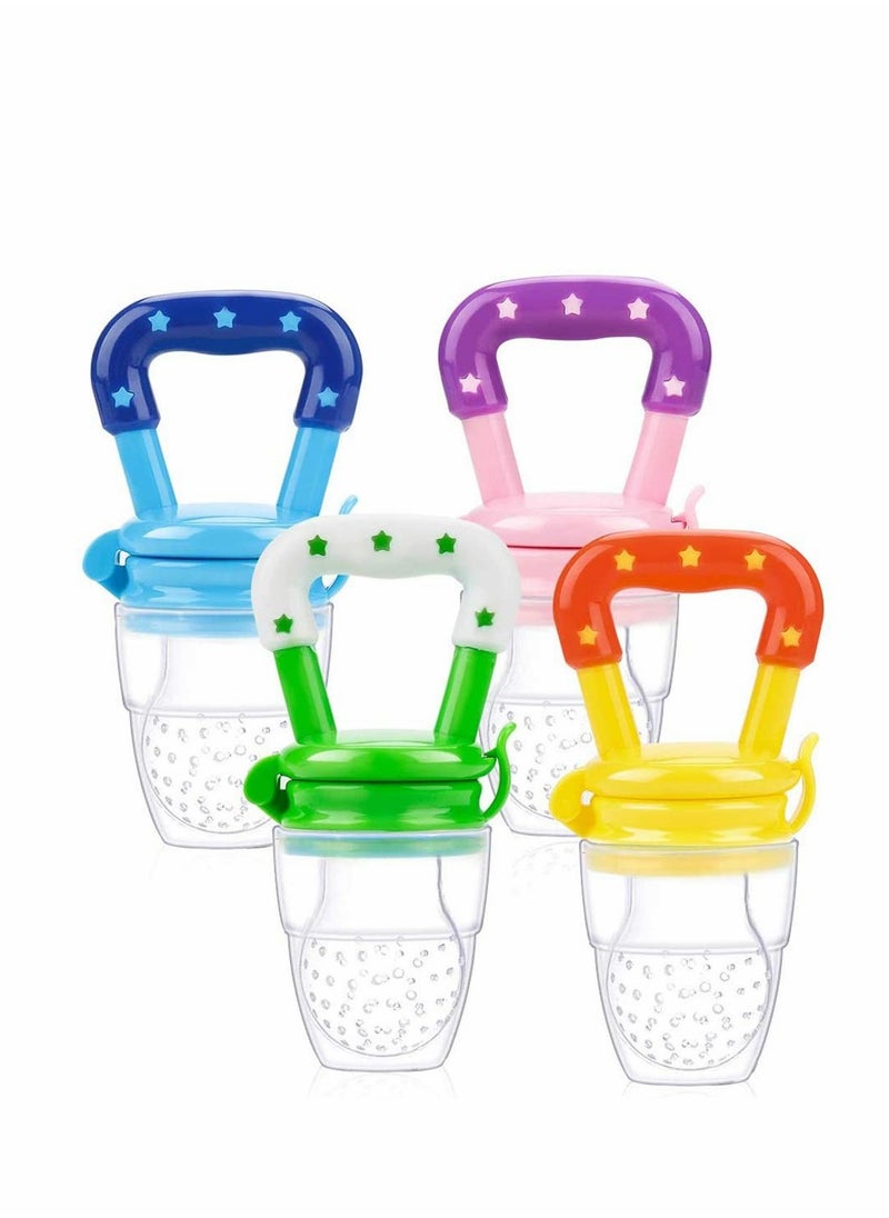 Baby Fruit Feeder Baby Food Feeder Fruit Feeder 4 Pack Infant Teething Toy Teether Pacifier Feeder Baby