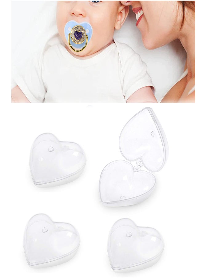 Clear Pacifier Case Universal Pacifier Holder 4Pcs Pacifier Holder Case Pacifier Storage Box Pacifier Holder Dustproof Storage for Home Travel Pacifier Snack Container Easy to Clean