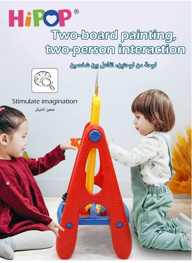 Carton Kids Art Easel,Available on Both Sides,Clean and Dust-Free,Standing Magnetic Drawing Board