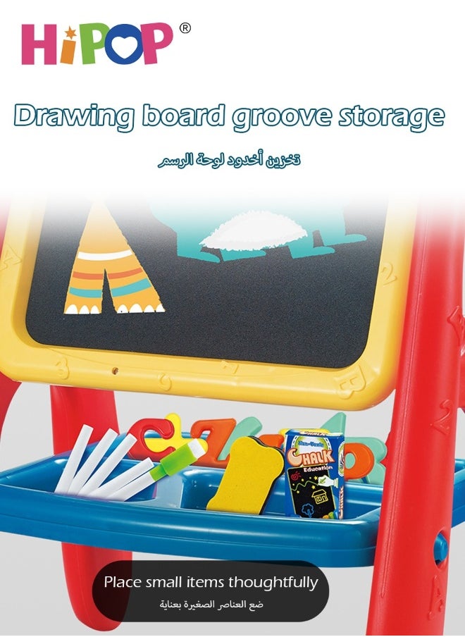 Carton Kids Art Easel,Available on Both Sides,Clean and Dust-Free,Standing Magnetic Drawing Board