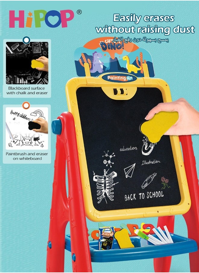 Carton Kids Art Easel,Available on Both Sides,Clean and Dust-Free,Standing Magnetic Drawing Board