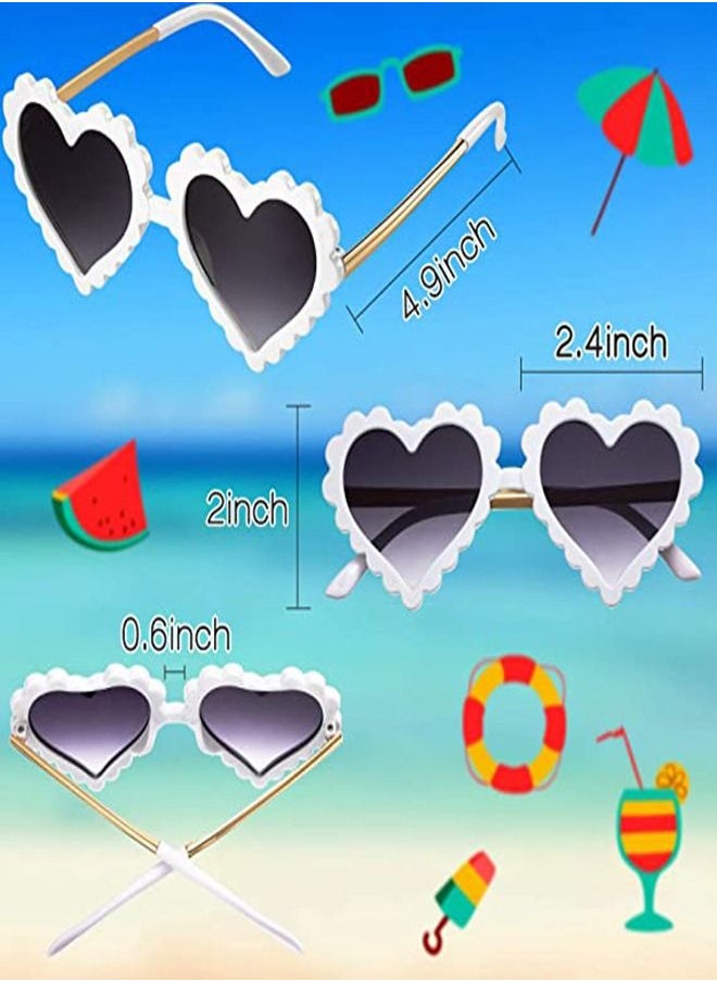 Heart Shaped Sunglasses for Kids, 3Pairs Kid's Fashion Cartoon Sunglasses Personality Metal Sunglasses, Toddler Glasses for 2-10 Years Girl Boy Eyewear Outdoor Beach Party Sunglasses