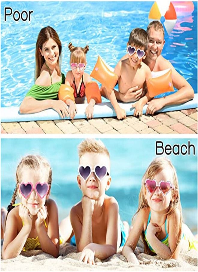 Heart Shaped Sunglasses for Kids, 3Pairs Kid's Fashion Cartoon Sunglasses Personality Metal Sunglasses, Toddler Glasses for 2-10 Years Girl Boy Eyewear Outdoor Beach Party Sunglasses