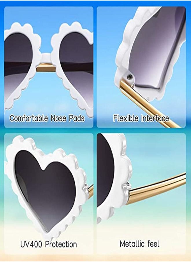 Heart Shaped Sunglasses for Kids, 3Pairs Kid's Fashion Cartoon Sunglasses Personality Metal Sunglasses, Toddler Glasses for 2-10 Years Girl Boy Eyewear Outdoor Beach Party Sunglasses