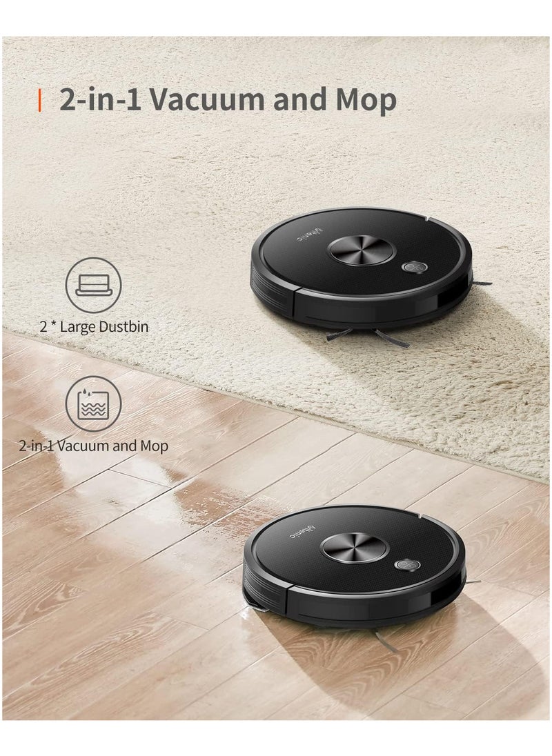 D5s Pro Robot Vacuum Cleaner, 3000Pa, Wi-Fi Connected, Mopping Function, Super-Thin, Alexa, App Control, Boundary Strips Included, Self-Charging Robotic Vacuum for Pet Hair Hard Floor Carpet