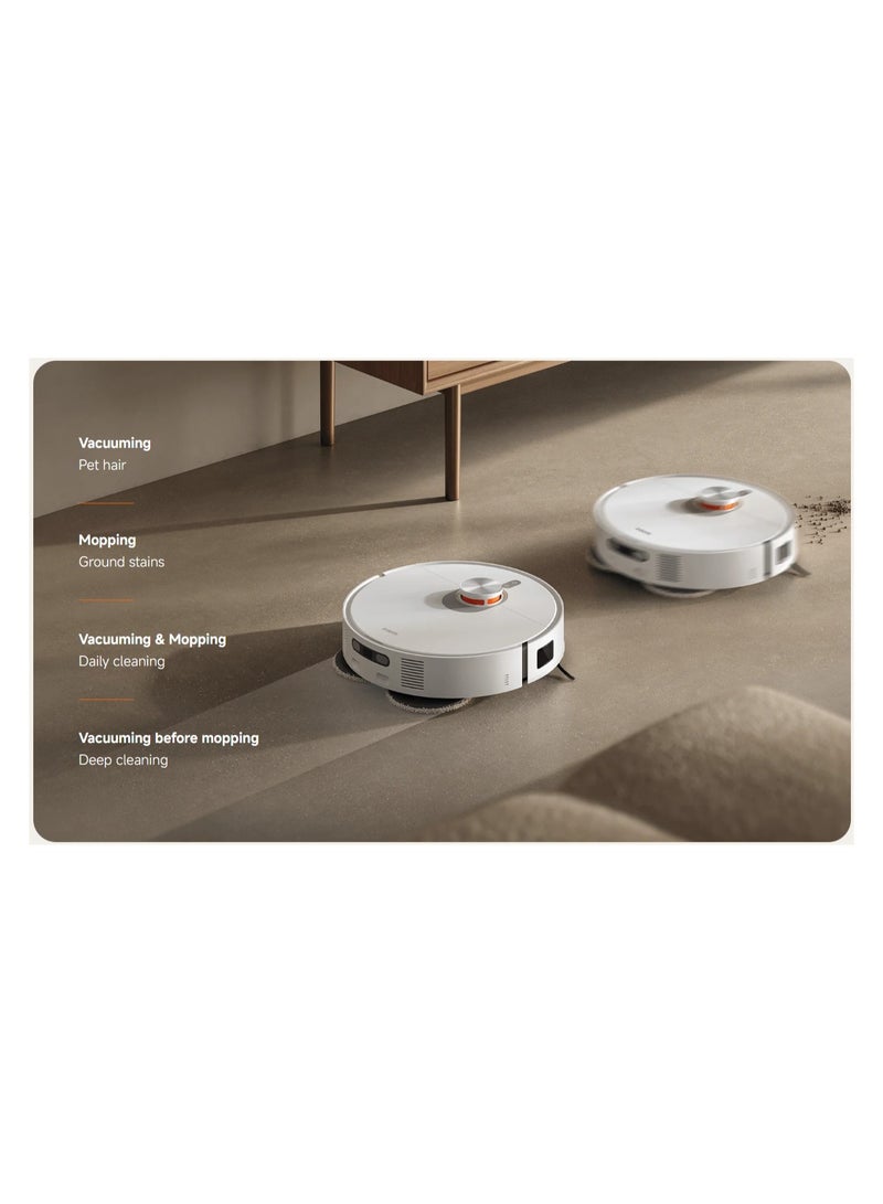 Robot Vacuum X20 Pro | 7000Pa powerful suction | All-in-one base station | 4L large clean water tank | 5200mAh long-lasting battery | 55 W D102GL White