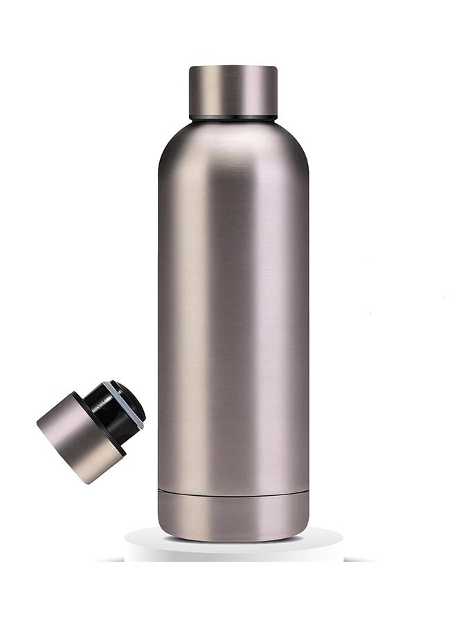 750 ml Water Bottle Stainless Steel, Drinking Thermos Double Wall Insulated Water Bottles for Hot and Cold Water for Women Men Metal Water Bottle for Gym Office Water Bottle Silver