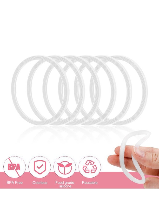 6 Pack Water Bottle Gasket Replacement for Owala FreeSip, Silicone Lid Seal O Ring Sealing Gaskets Replacement Parts Accessories Compatible with Owala Stainless Steel Cup （White）