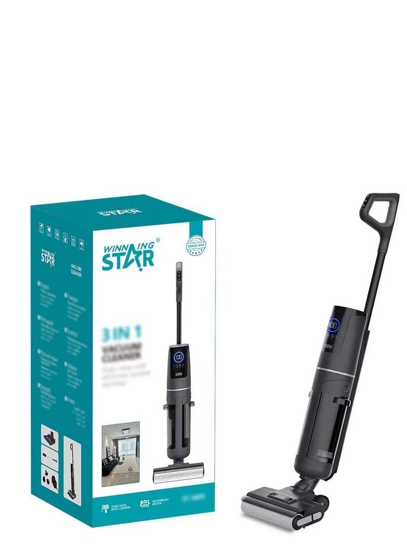 WINNING STAR Low Noise Self Clean Voice Reminder Handheld Cordless Vacuum Cleaner with Mop