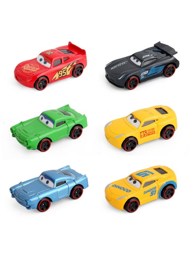 6 Pack Cars Series Alloy Toy Car, Lightning Mcqueen Car Model, Simulation Pull Back Model Car Racing Car Toys for Children Gift Collectible, 7*3.5*2.5 CM