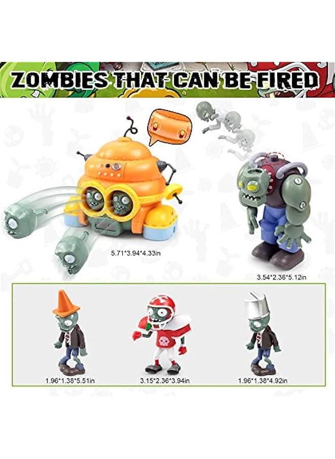 Plants and Zombies vs Toys 21pcs PVZ Action Figures Set Great Gifts for Kids and Fans,Birthday and Party -with Waterproof Battlefield Map