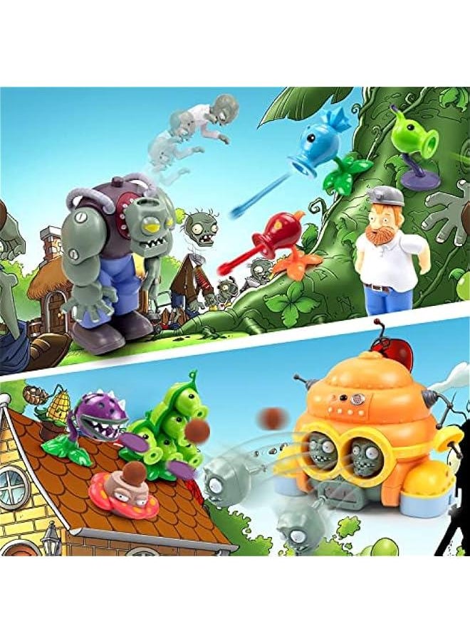 Plants and Zombies vs Toys 21pcs PVZ Action Figures Set Great Gifts for Kids and Fans,Birthday and Party -with Waterproof Battlefield Map