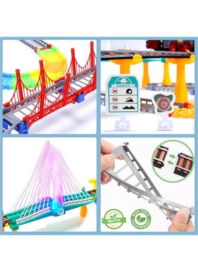 Toddler Train Set Toy, Electric Train Track & Dinosaur Track Toy for 3 4 5 Years Old Kids, Boys and Girls