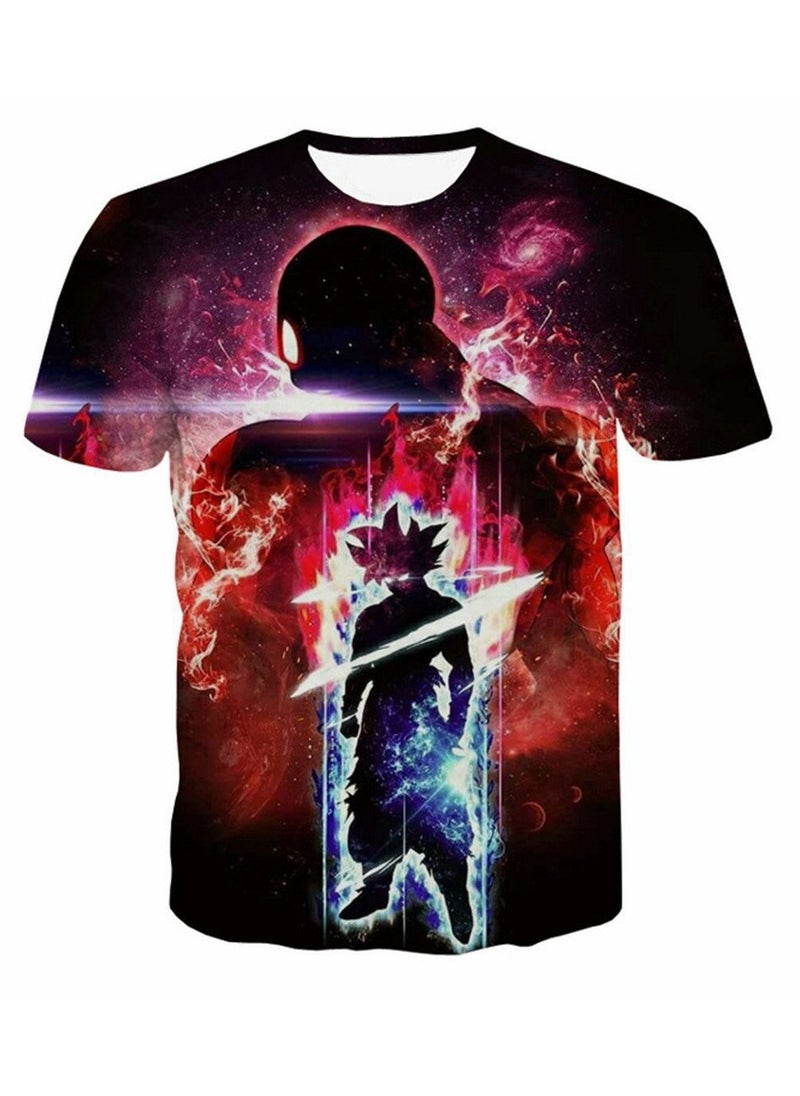 Dragon Ball Cartoon Printed Loose Round Neck Short Sleeved T-shirt