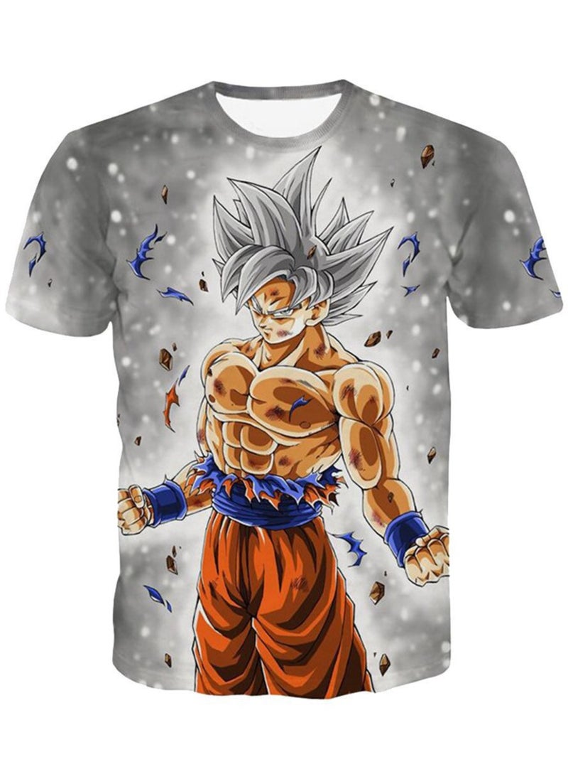 Dragon Ball Cartoon Printed Loose Round Neck Short Sleeved T-shirt