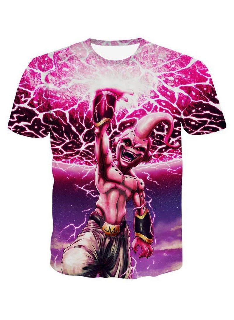 Dragon Ball Cartoon Printed Loose Round Neck Short Sleeved T-shirt