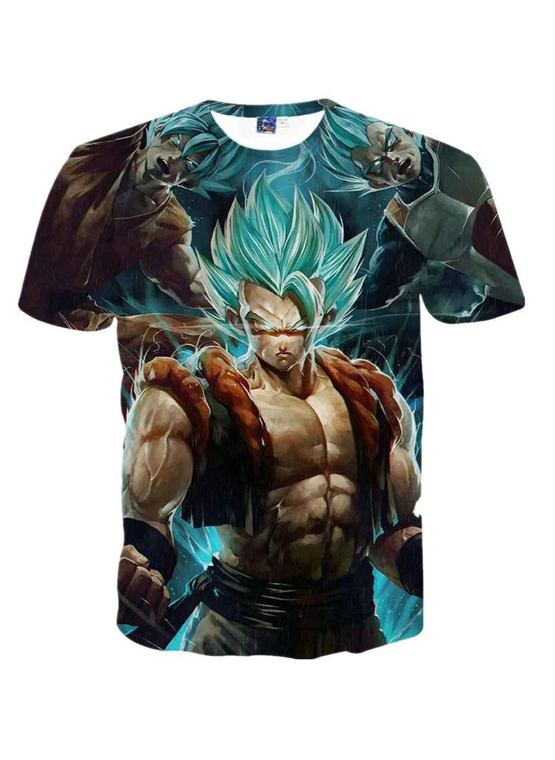 Dragon Ball Cartoon Printed Loose Round Neck Short Sleeved T-shirt