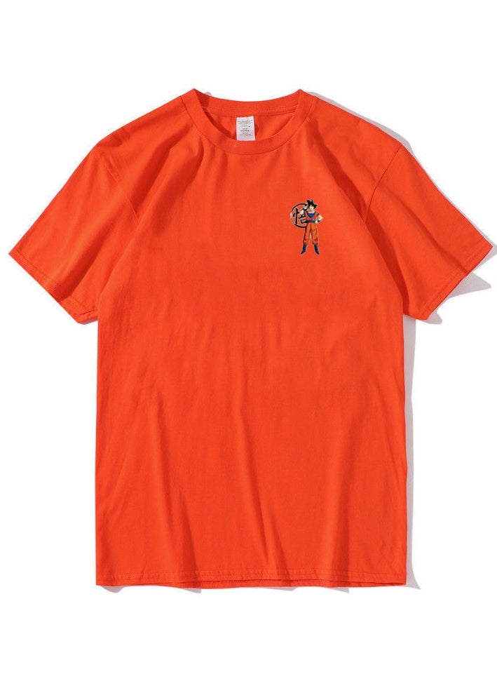 New Dragon Ball Sun Wukong Printed Round Neck Loose Cotton Short Sleeve