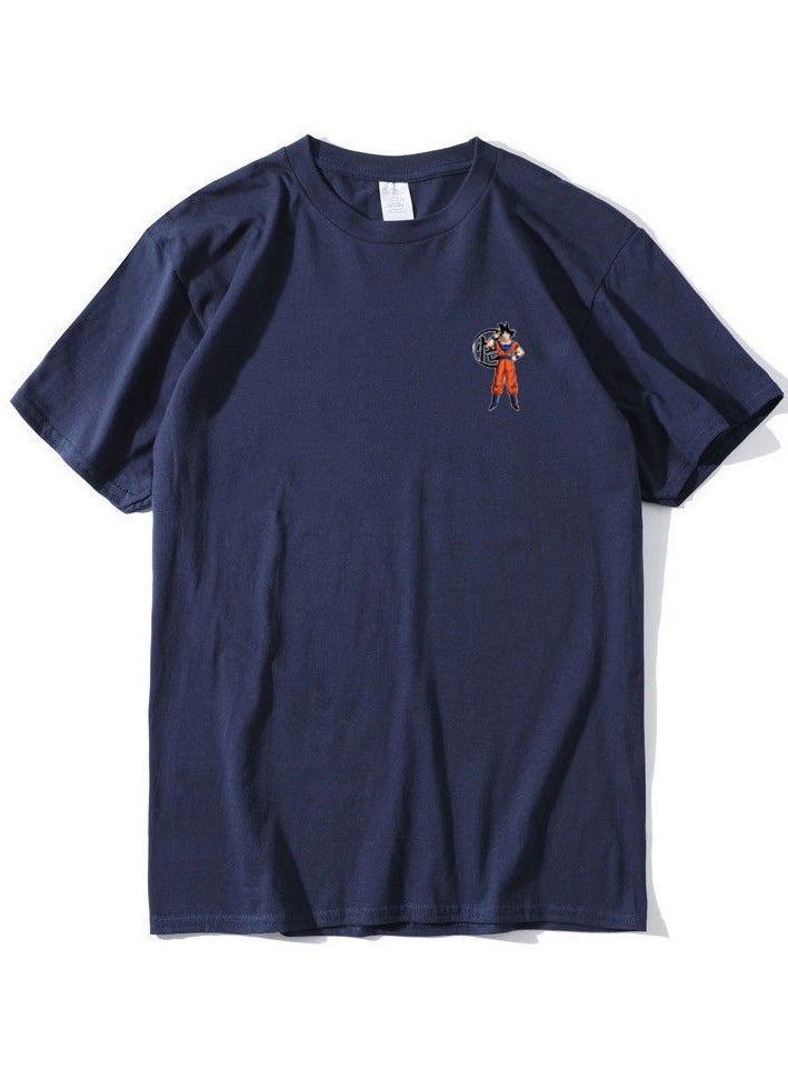 New Dragon Ball Sun Wukong Printed Round Neck Loose Cotton Short Sleeve