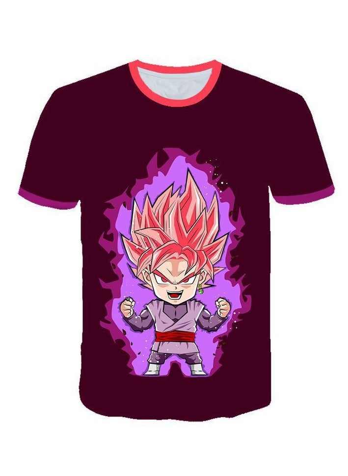 Summer Printed Dragon Ball Minimalist Pullover Round Neck Casual T-shirt