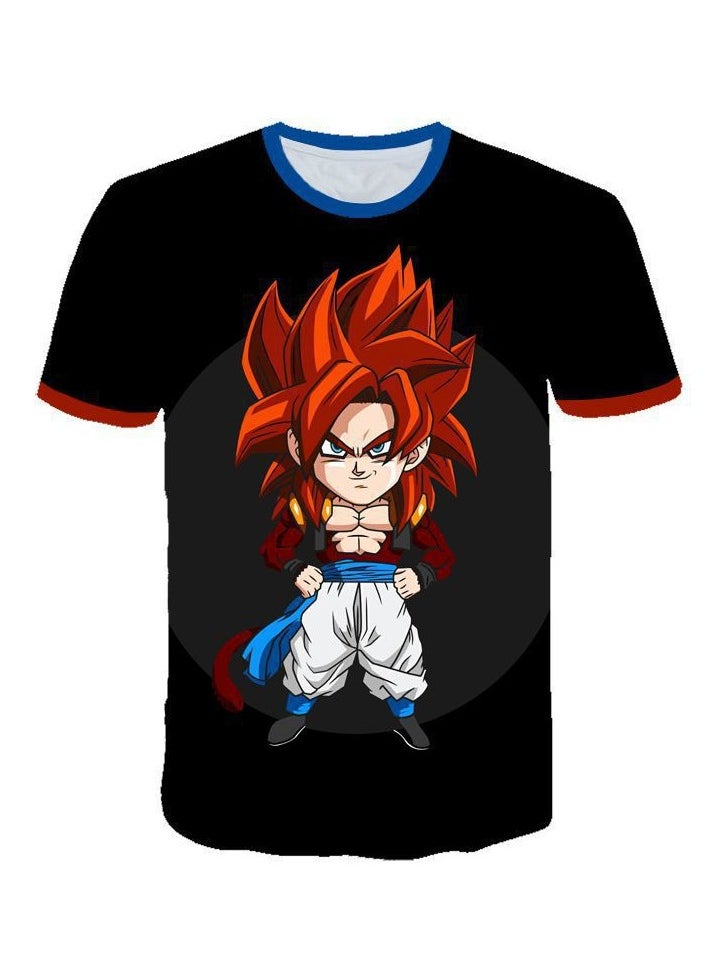 Summer Printed Dragon Ball Minimalist Pullover Round Neck Casual T-shirt