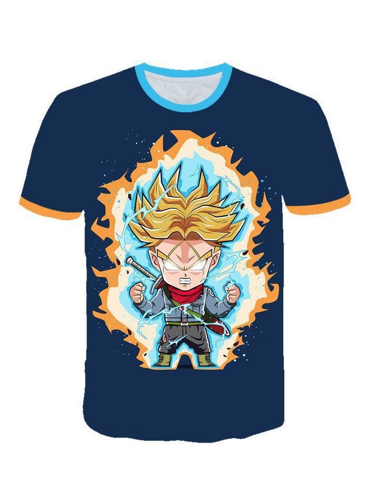 Summer Printed Dragon Ball Minimalist Pullover Round Neck Casual T-shirt
