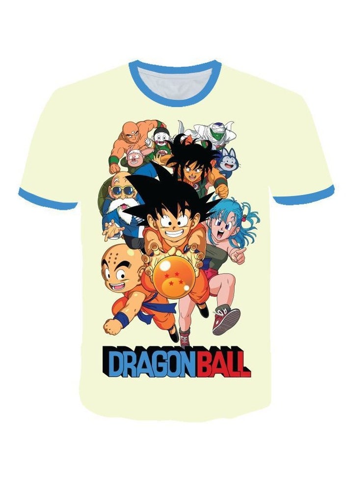 Summer Printed Dragon Ball Minimalist Pullover Round Neck Casual T-shirt