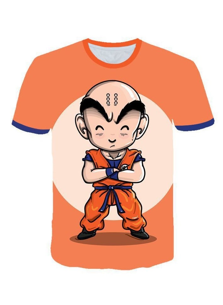 Summer Printed Dragon Ball Minimalist Pullover Round Neck Casual T-shirt