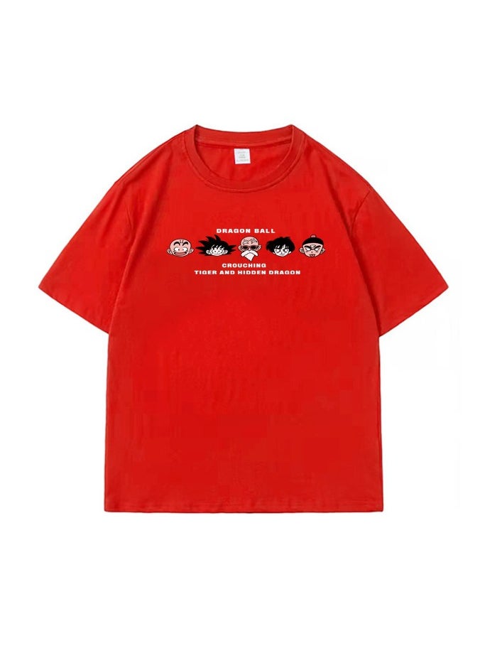 Summer Dragon Ball Casual Loose Pure Cotton Round Neck T-shirt