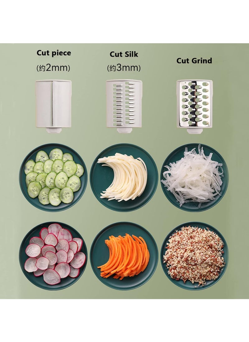 Rotary Cheese Grater 3 In 1 Manual Vegetable Slicer Kitchen Appliances Tools Potato Chopper Rotary Grater Veggie Chopper Peeler Maker Machin