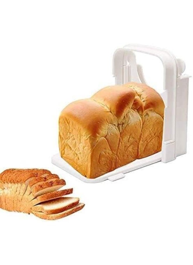 PULABO Bread Slicer,Adjustable Toast Slicer,Foldable and Customizable Loaf Cutter with Cutting Board for Homemade Bread & Loaf Cakes Tools to 5 Thickness | Bagel/Sandwich/Toast Convenient