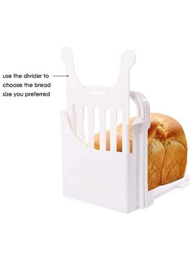 PULABO Bread Slicer,Adjustable Toast Slicer,Foldable and Customizable Loaf Cutter with Cutting Board for Homemade Bread & Loaf Cakes Tools to 5 Thickness | Bagel/Sandwich/Toast Convenient