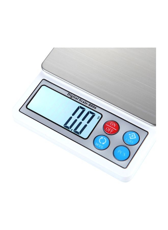 Digital Kitchen Scale White 15.2x12.4x2.8centimeter