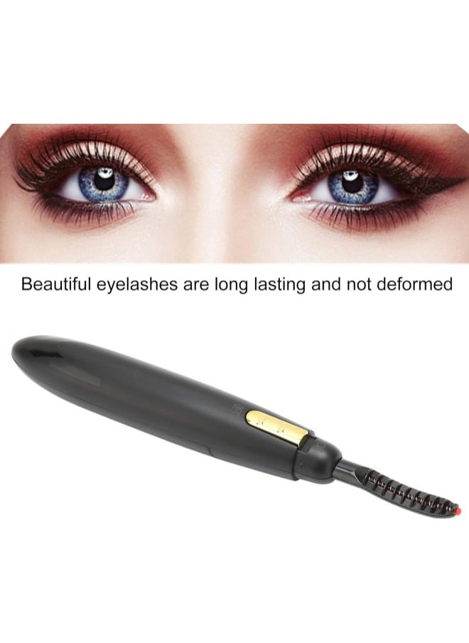 Fast Heating, Heated Eyelash Curler, Long Lasting, Battery Operated, Long Lasting Eyelash Styling Tool, Portable Electric Eyelash Curler Fast Curved Eyelashes(Black)