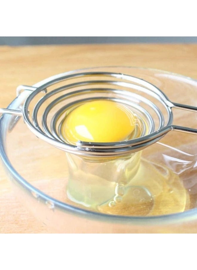 PULABO Spiral Stainless Steel Egg Separator Egg Yolk Remover Divider With Long Handle Kitchen Tool Convenient