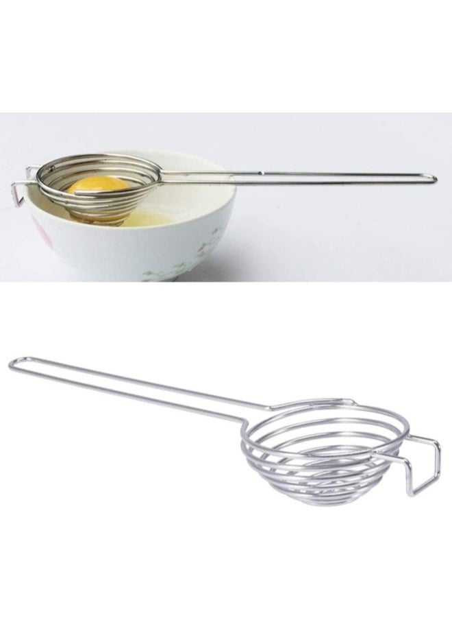 PULABO Spiral Stainless Steel Egg Separator Egg Yolk Remover Divider With Long Handle Kitchen Tool Convenient