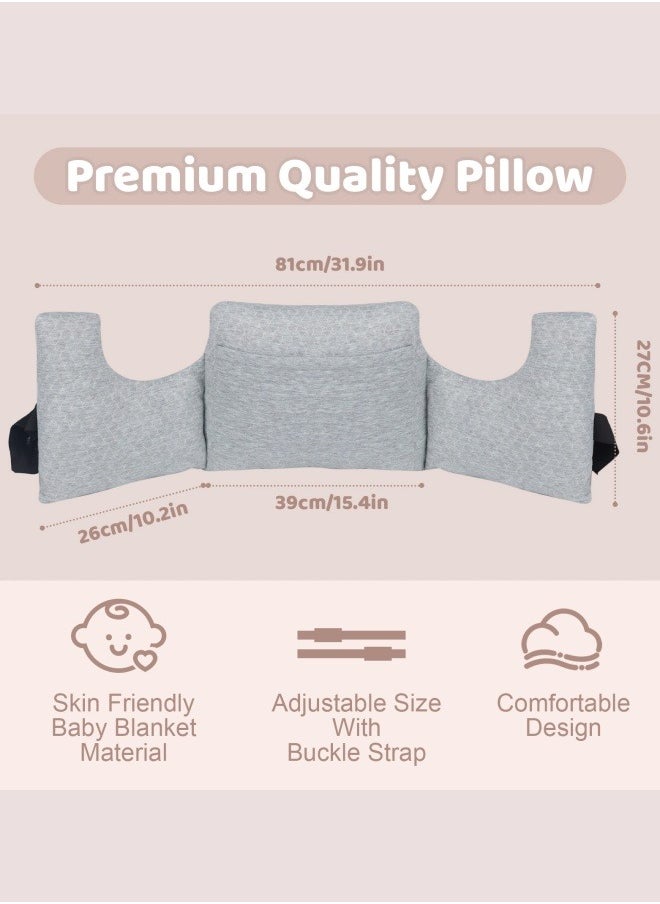 Hysterectomy Recovery Pillow, Post-Surgery Cushion for Abdomen C-Section Tummy Tuck Lumpectomy Myomectomy Patients Must Haves Abdominal Pillow with Pocket (Grey)