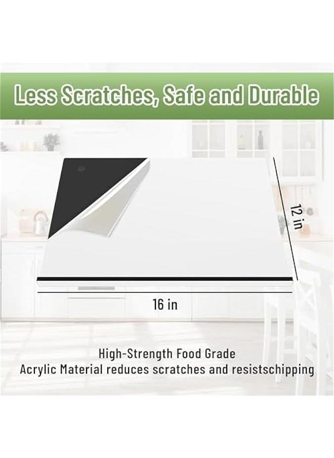 Acrylic Cutting Board with Counter Lip,35x45CM Large Clear Cutting Board for Kitchen Countertop,Non-Slip,6mm Thicker,Perfect for Bread,Meat,Veggies & More,Kitchen Essential Gadgets & Decor