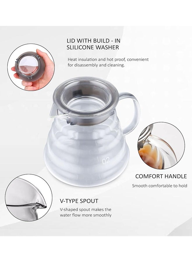 600ml Coffee Server, Standard Glass Coffee Carafe, Coffee Pot, Clear