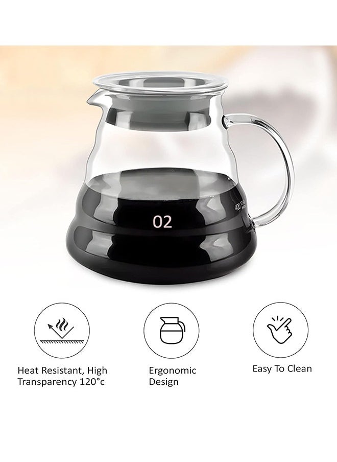 600ml Coffee Server, Standard Glass Coffee Carafe, Coffee Pot, Clear