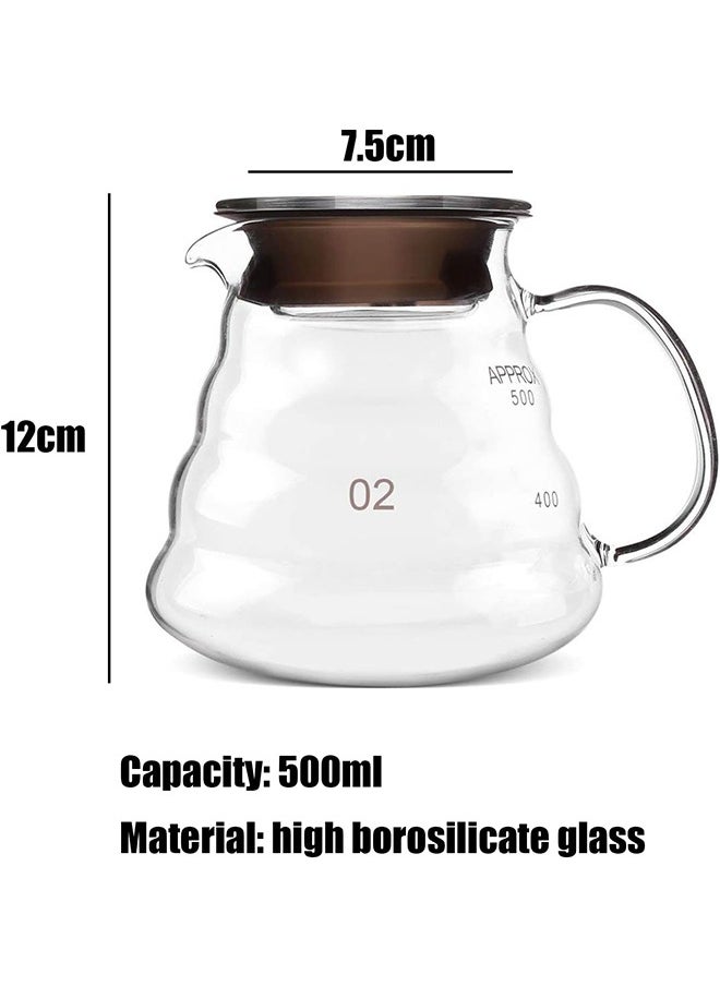 600ml Coffee Server, Standard Glass Coffee Carafe, Coffee Pot, Clear
