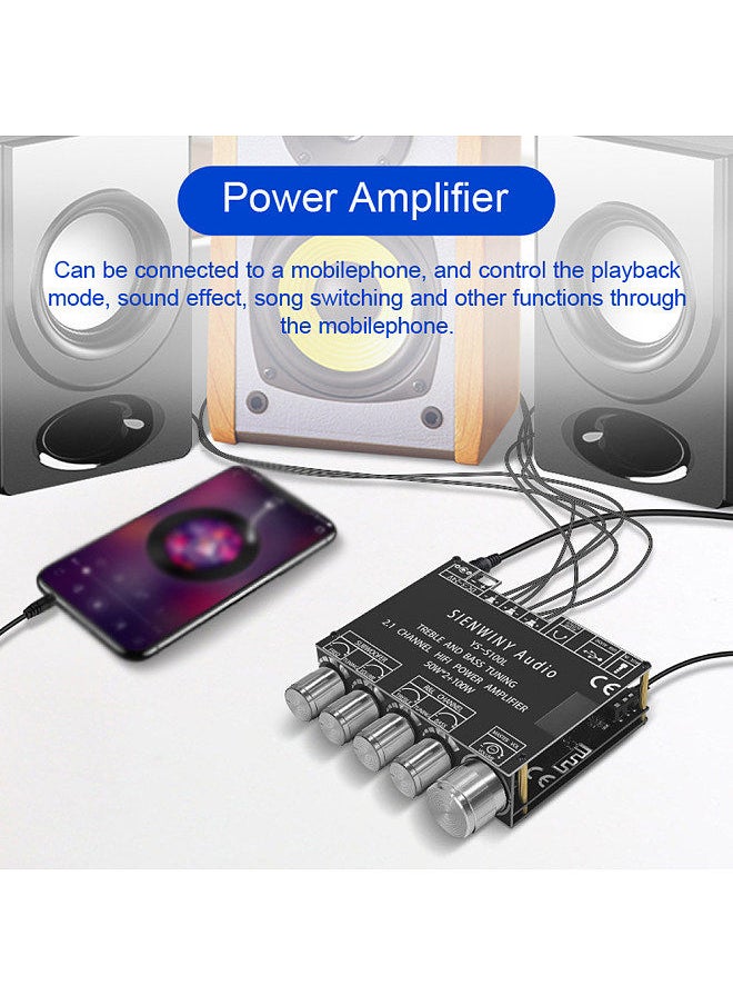 Portable BT Power Amplifier Module Multifunctional 2.1 Channel Power Amp Board Stereo Subwoofer Amplifier Board