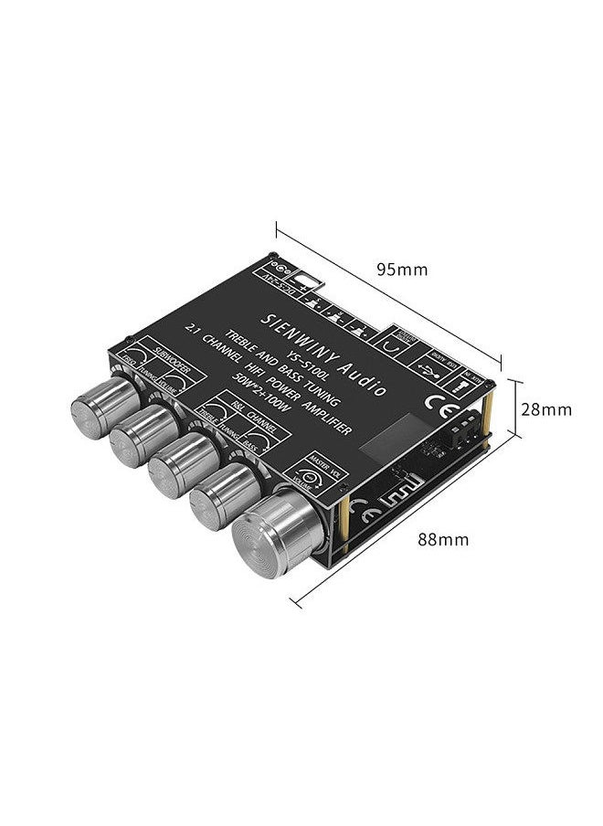 Portable BT Power Amplifier Module Multifunctional 2.1 Channel Power Amp Board Stereo Subwoofer Amplifier Board