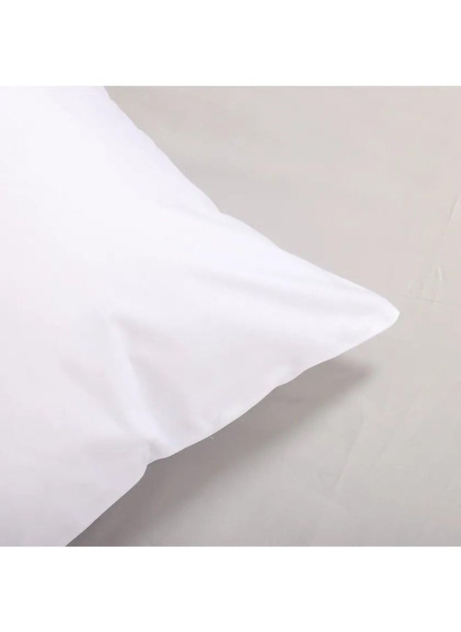 Hotel Standard Pillowcase Set of 2, 100% Pure Cotton 200 TC, Size: 50X75+10 cm ,White