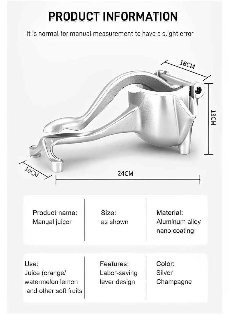 Kitchen Lemon Squeezer with Premium Quality Lemon Juicer Stainless Steel Hand Press Citrus Juicer Large Manual Citrus Press Juicer and Lime Squeezer Stainless Steel