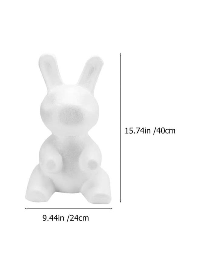 silvercnc DIY Foam Bear Mold Polystyrene Styrofoam Modelling Rabbit Bunny Mould Polystyrene Ball Shapes for Easter Art Crafts Supply Flower Arrangements 40CM 2pcs