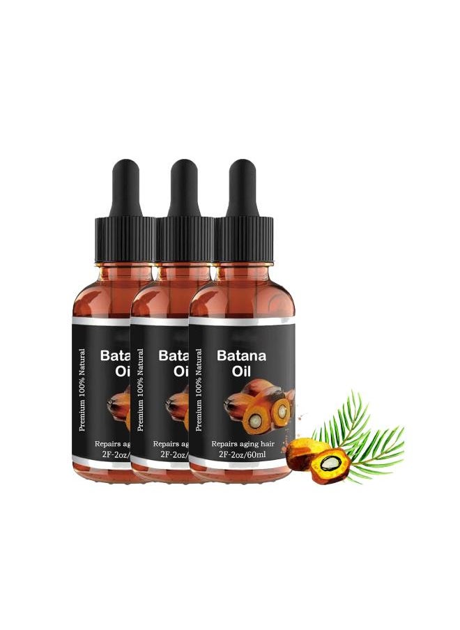 60ml Batana Oil Organic for Healthy Hair,Batana Oil for Hair Growth,Promotes Hair Wellness for Men & Women Enhances Hair & Skin Radiance,Leaves your hair smoother oil (3pcs-)