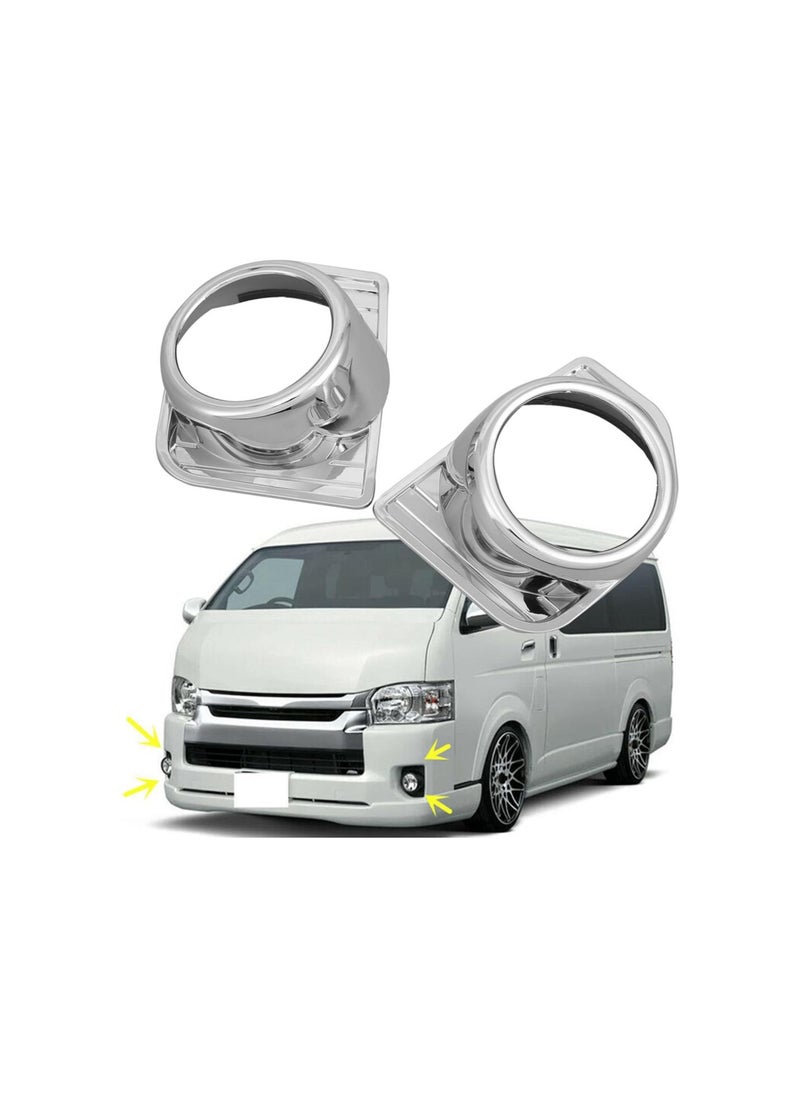 Front Fog Light Cover Decoration Trim Stickers Fit for Hiace 200 20142020 Electroplate (Pack 0f 2)