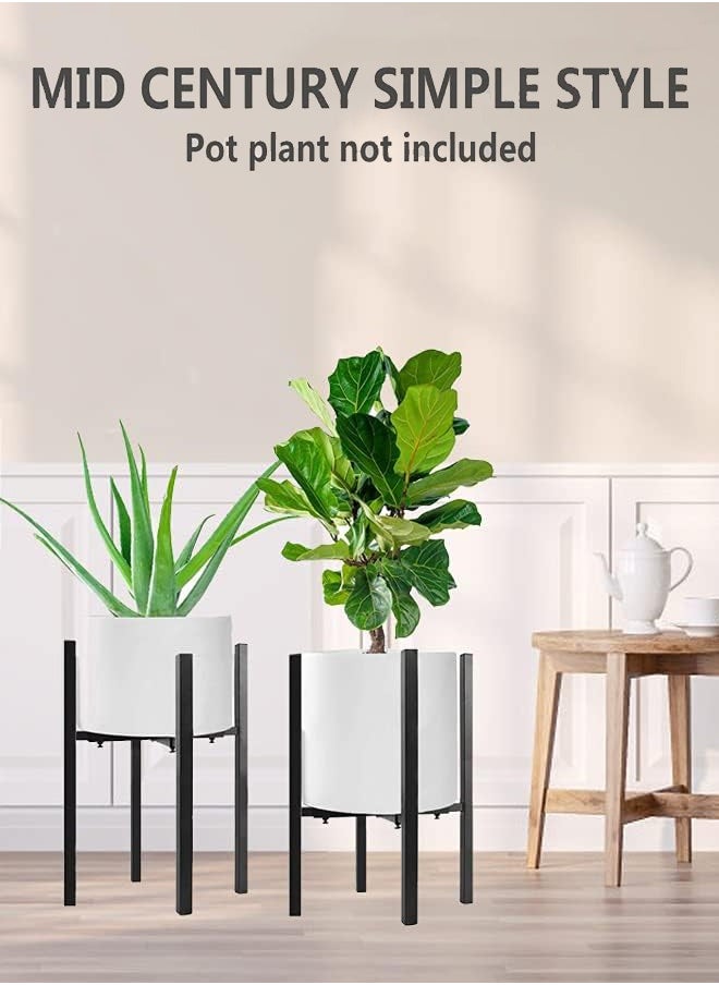 Modern Plant Holder, Adjustable Width 23 to 35 cm, Mid Century Metal Plant Stand Indoor Outdoor, Tall Flower Planter Pot Stand for Corner Display(Pot Not Included)